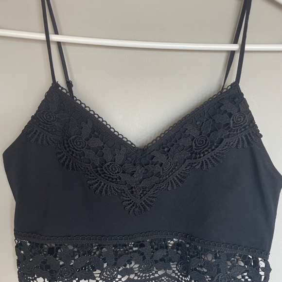 Topshop black crochet crop top bralette size 6 - Picture 8 of 11